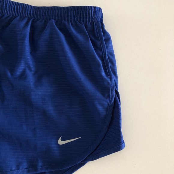 Nike Dri-Fit Print Pattern Running Shorts w/ Liner Drawstring Waist Blue Size M - Picture 3 of 8